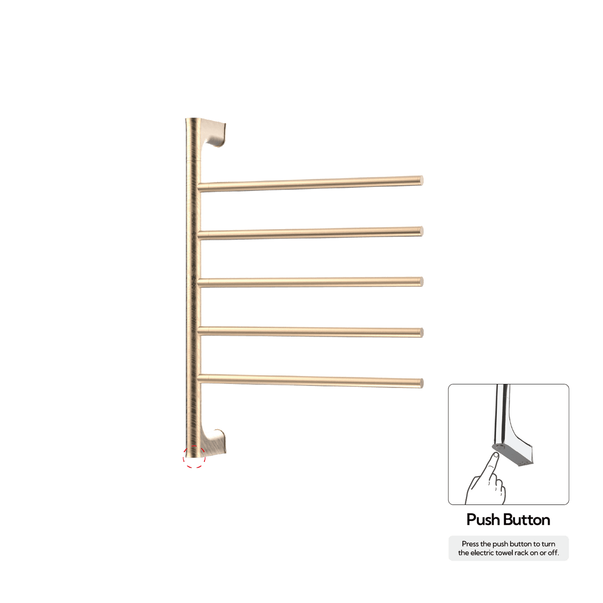 P&Bhusri G05-M-BBZ-N G05 Towel Warmer in PVD Brushed Bronze