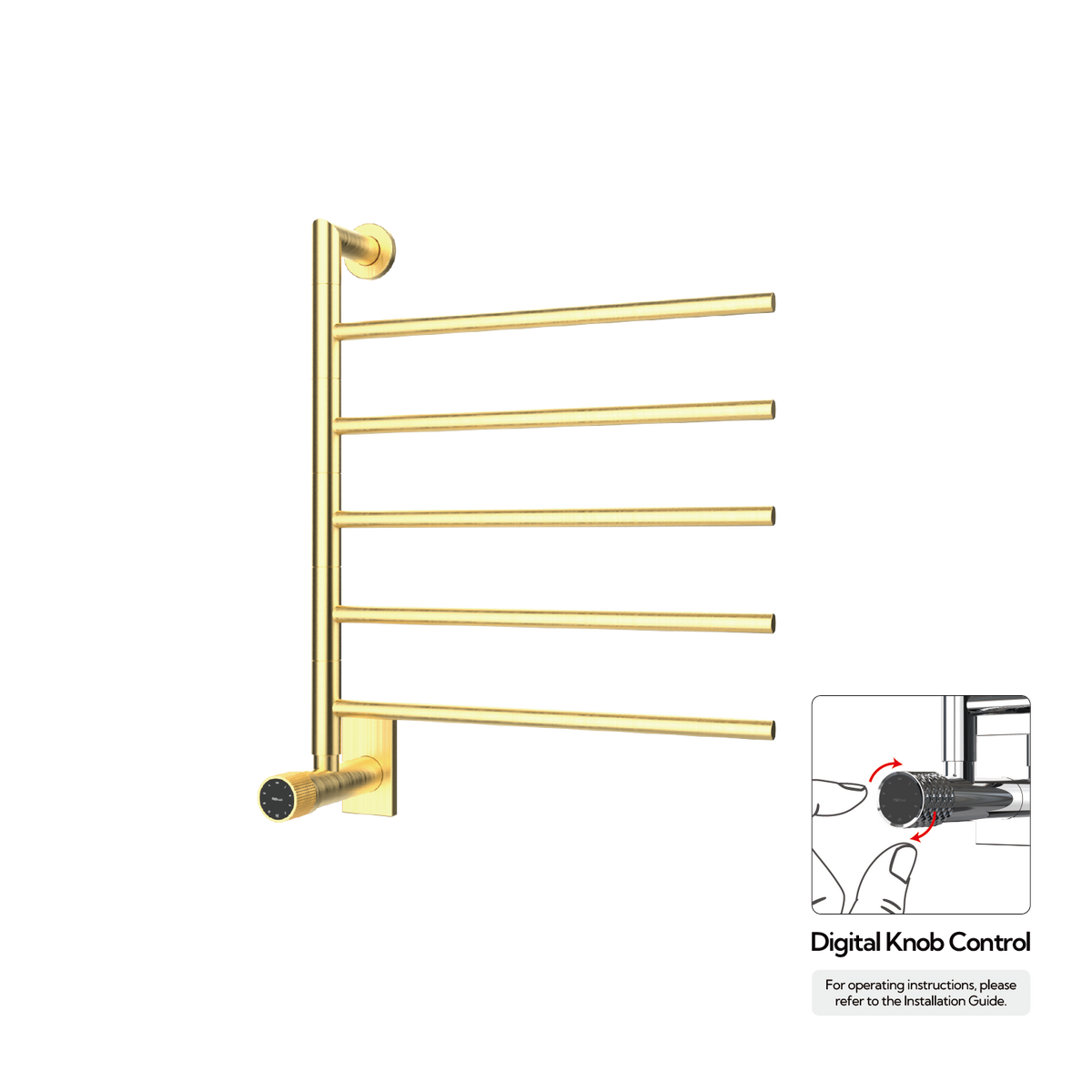 P&Bhusri G06-M-BBR-XM G06 Towel Warmer in PVD Brushed Brass