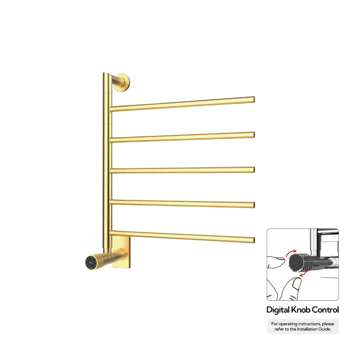 P&Bhusri G06-M-BLG-XM G06 Towel Warmer in PVD Brushed Luxury Gold