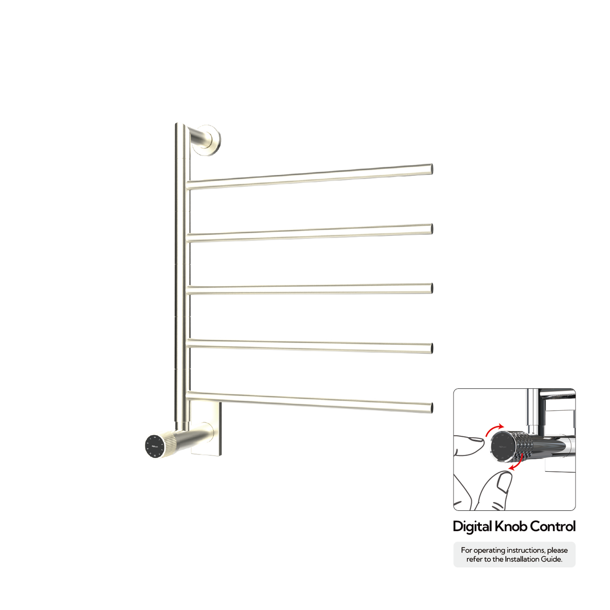 P&Bhusri G06-M-BWG-XM G06 Towel Warmer in PVD Brushed White Gold