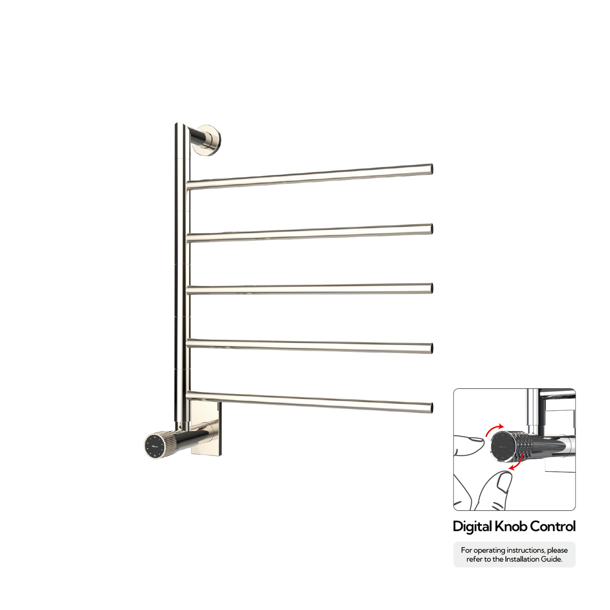 P&Bhusri G06-M-PNI-XM G06 Towel Warmer in PVD Polished Nickel