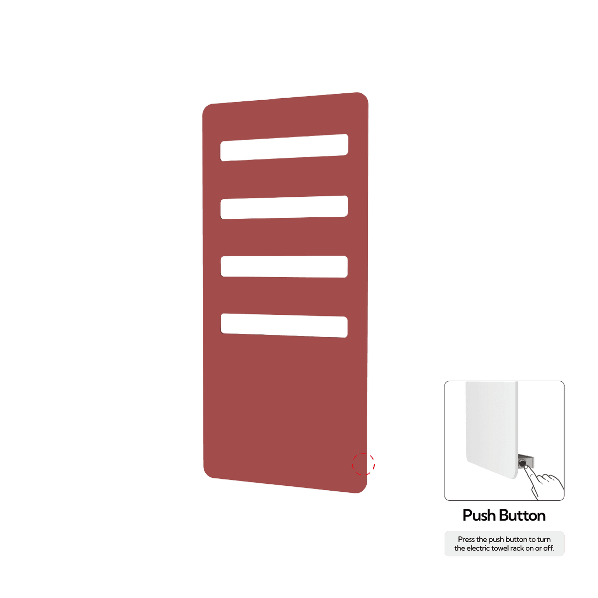 P&Bhusri G07-M-ARD-N G07 Towel Warmer in Amber Red