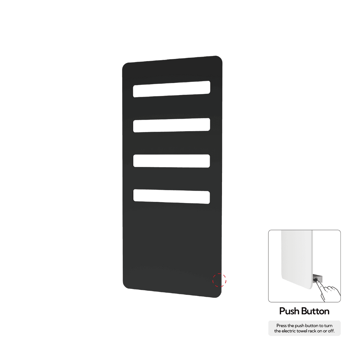 P&Bhusri G07-M-BLK-N G07 Towel Warmer in Matte Black