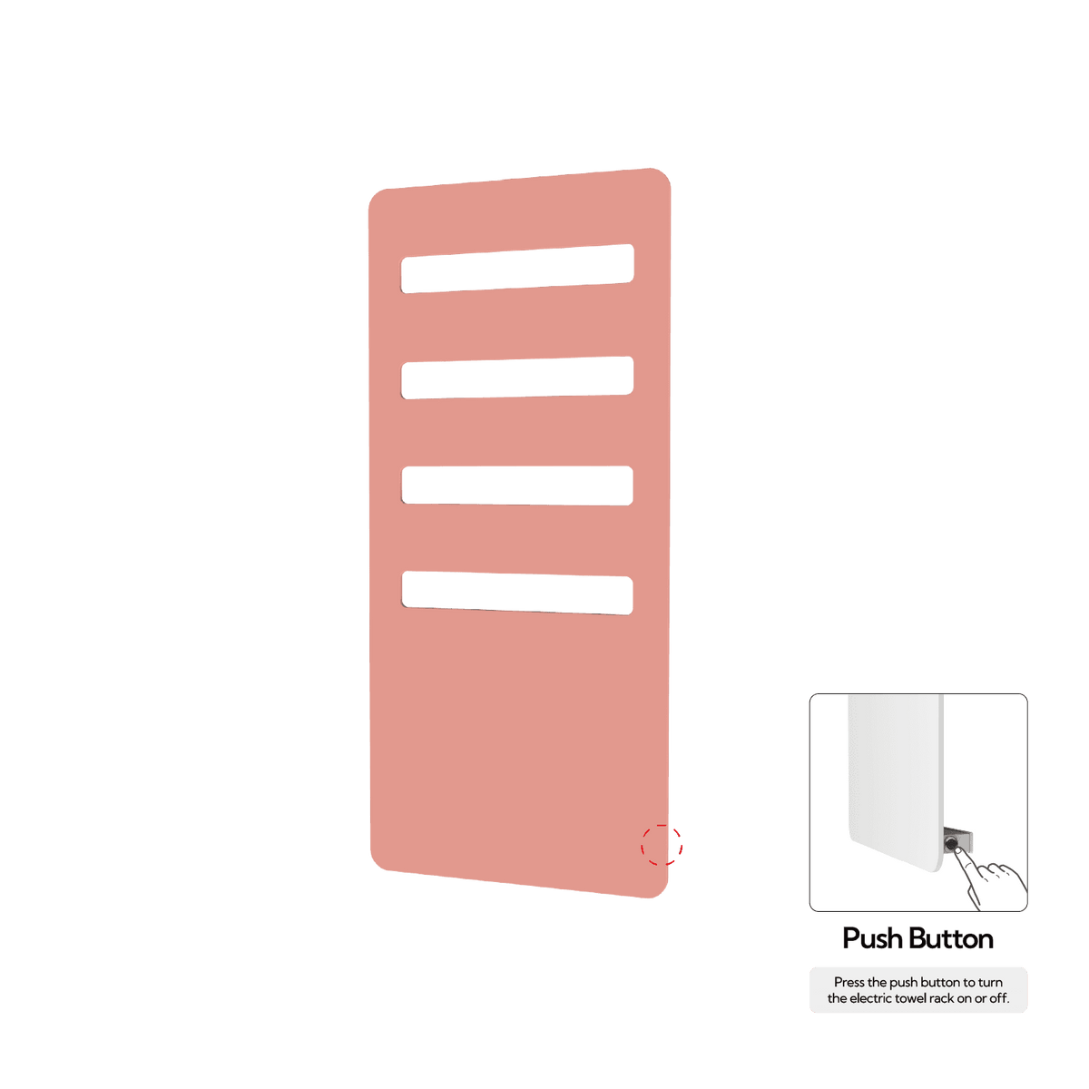 P&Bhusri G07-M-BPK-N G07 Towel Warmer in Blossom Pink