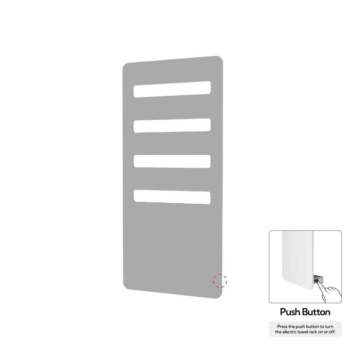 P&Bhusri G07-M-MGR-N G07 Towel Warmer in Muted Grey