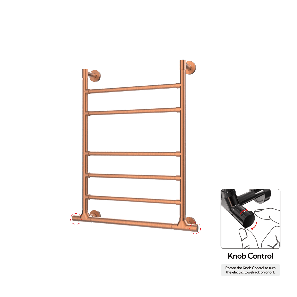 P&Bhusri G10-M-BRG-XK G10 Towel Warmer in PVD Brushed Rose Gold