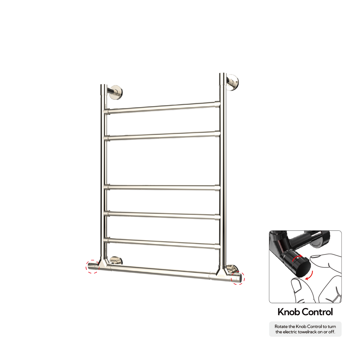 P&Bhusri G10-M-PNI-XK G10 Towel Warmer in PVD Polished Nickel