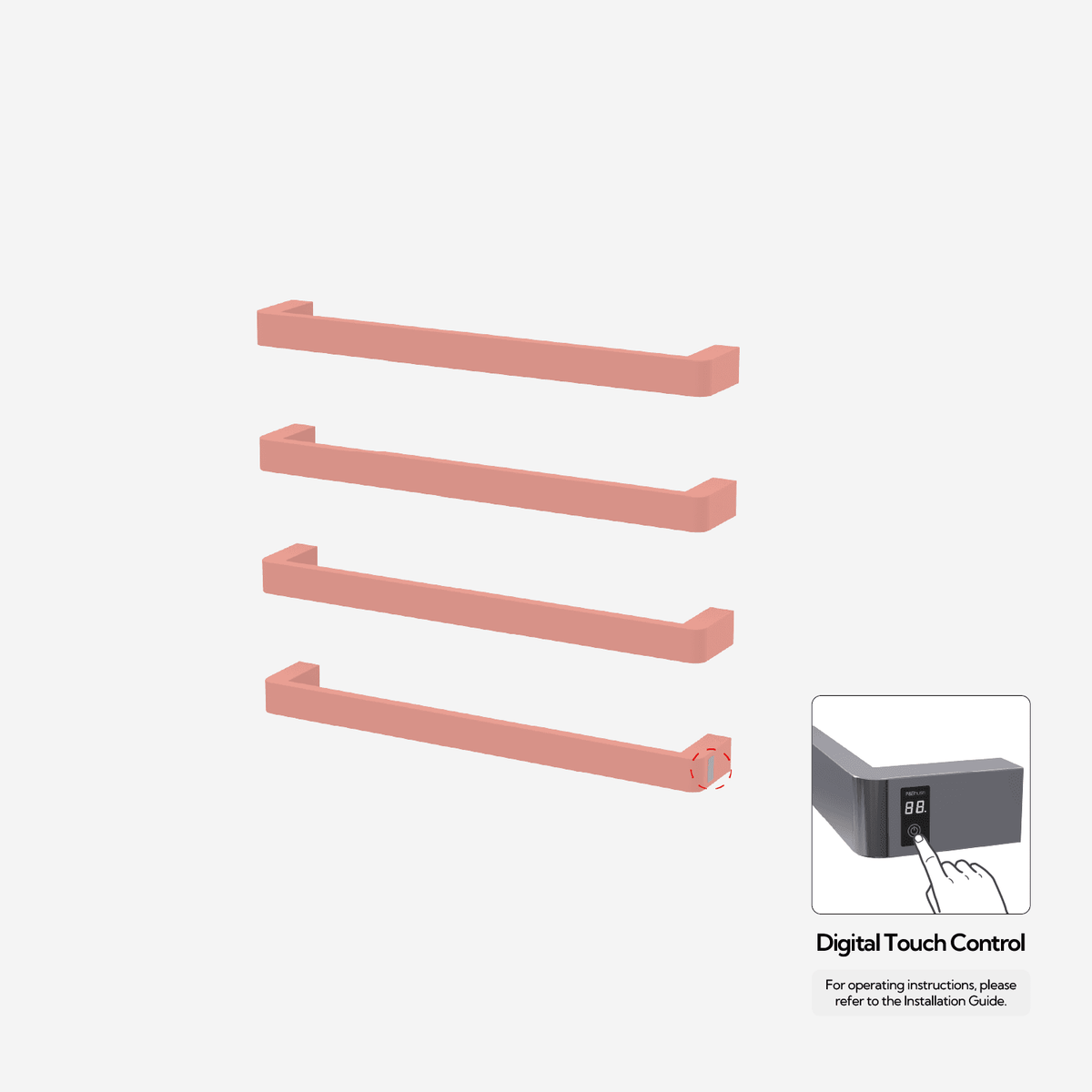P&Bhusri G12-L-BPK-ME G12 Towel Warmer in Blossom Pink