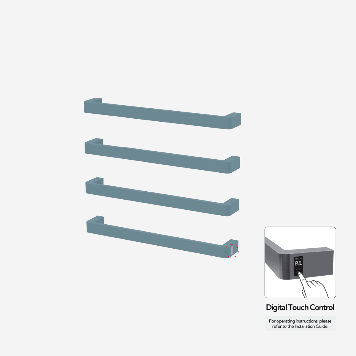 P&Bhusri G12-L-FBL-ME G12 Towel Warmer in Frost Blue