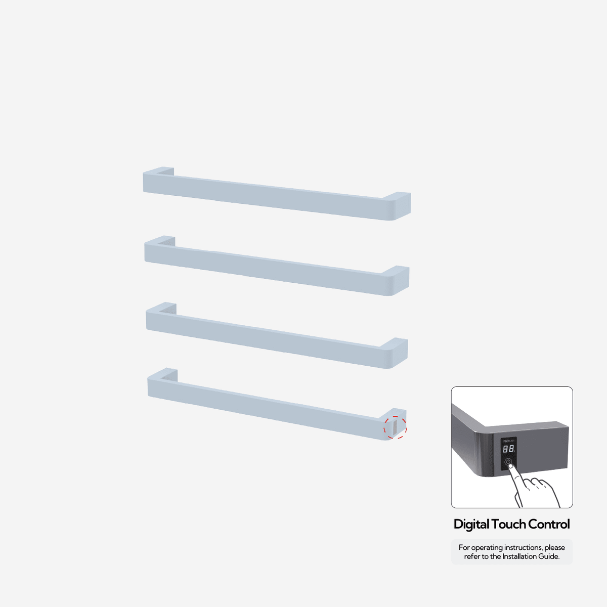 P&Bhusri G12-L-SBL-ME G12 Towel Warmer in Sky Blue