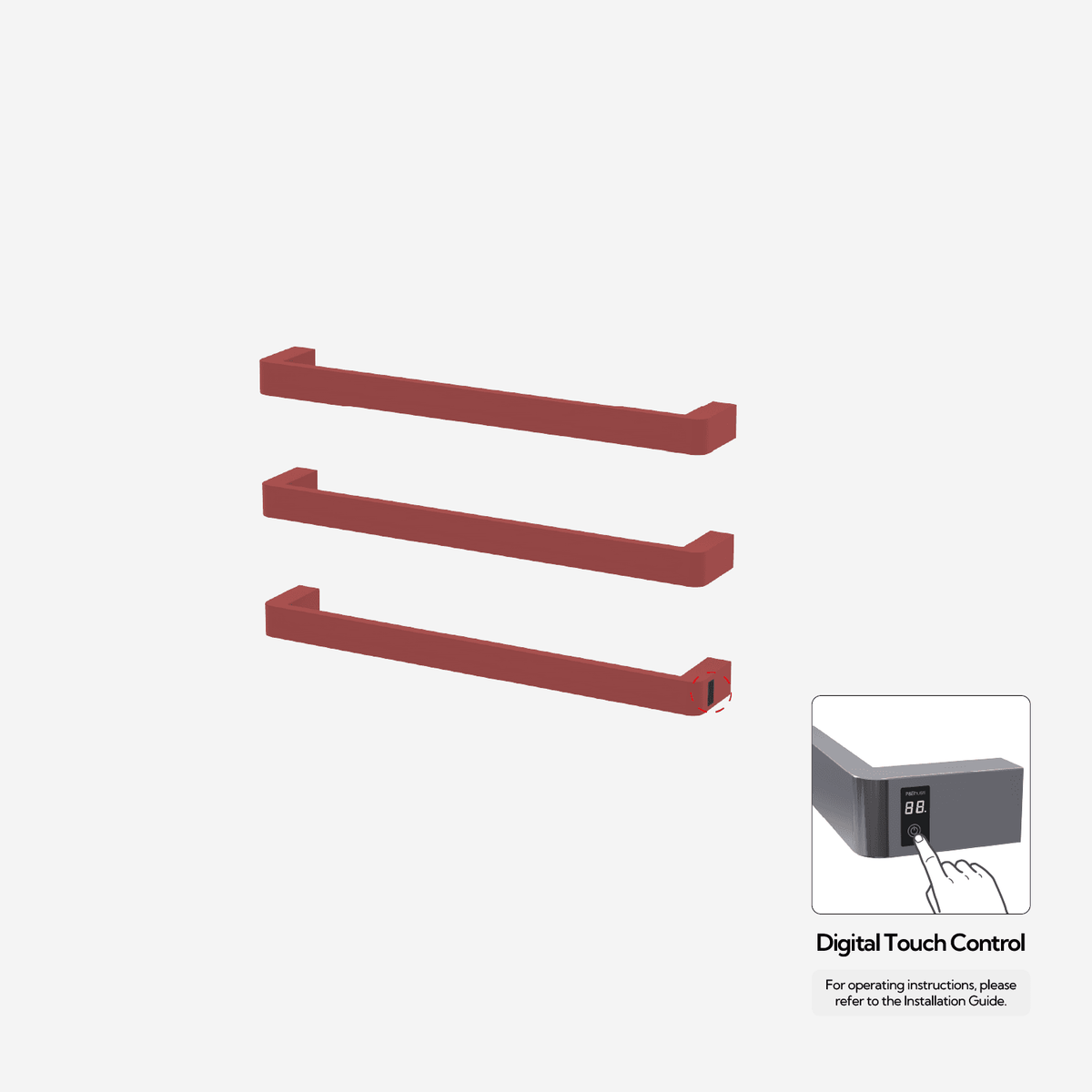 P&Bhusri G12-M-ARD-ME G12 Towel Warmer in Amber Red