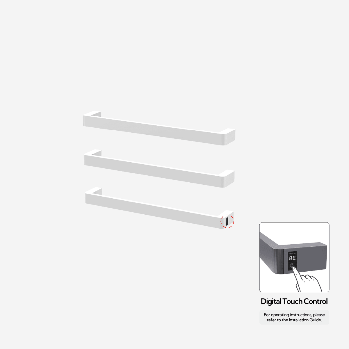 P&Bhusri G12-M-PWH-ME G12 Towel Warmer in Porcelain White
