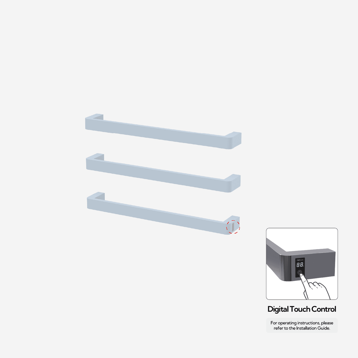 P&Bhusri G12-M-SBL-ME G12 Towel Warmer in Sky Blue