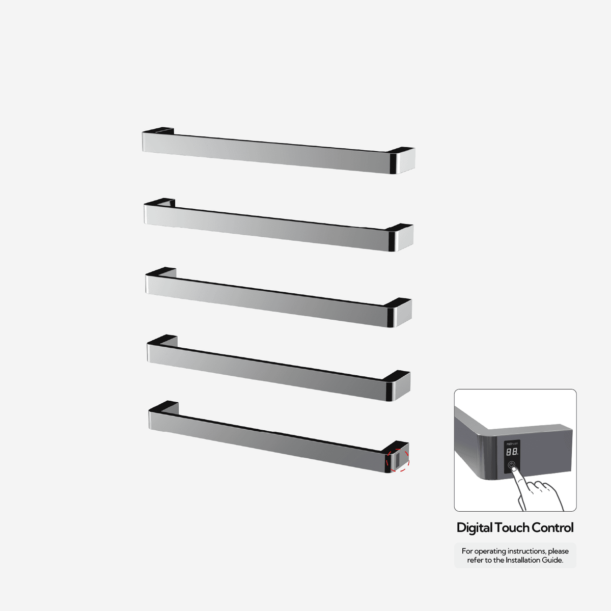 P&Bhusri G12-XL-CHR-ME G12 Towel Warmer in Polished Chrome