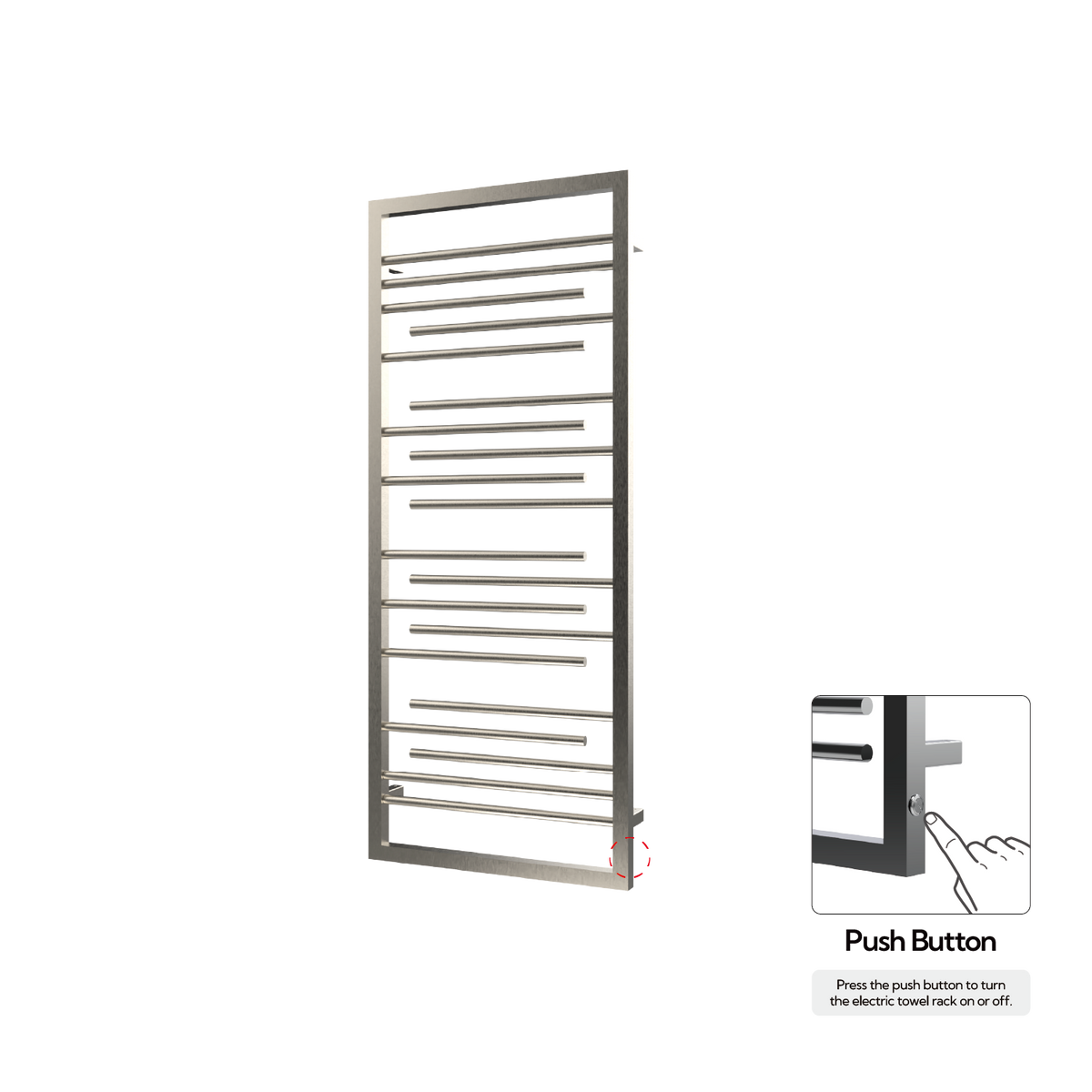 P&Bhusri G22-M-BNI-N G22 Towel Warmer in PVD Brushed Nickel
