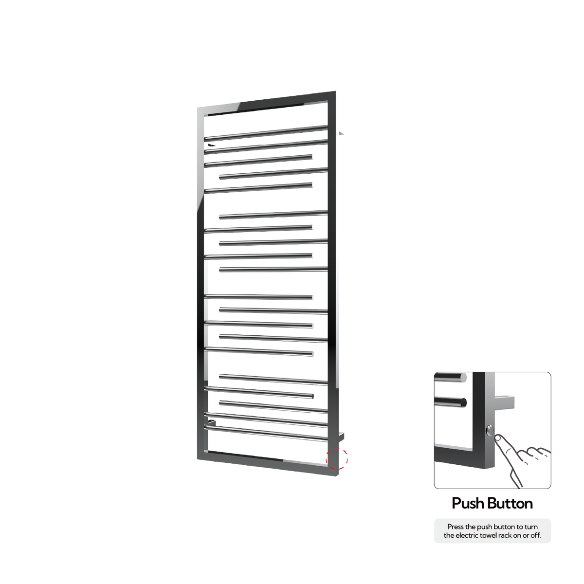 P&Bhusri G22-M-CHR-N G22 Towel Warmer in Polished Chrome