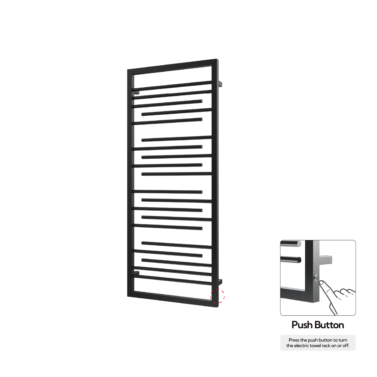 P&Bhusri G22-M-MBL-N G22 Towel Warmer in Mist Black