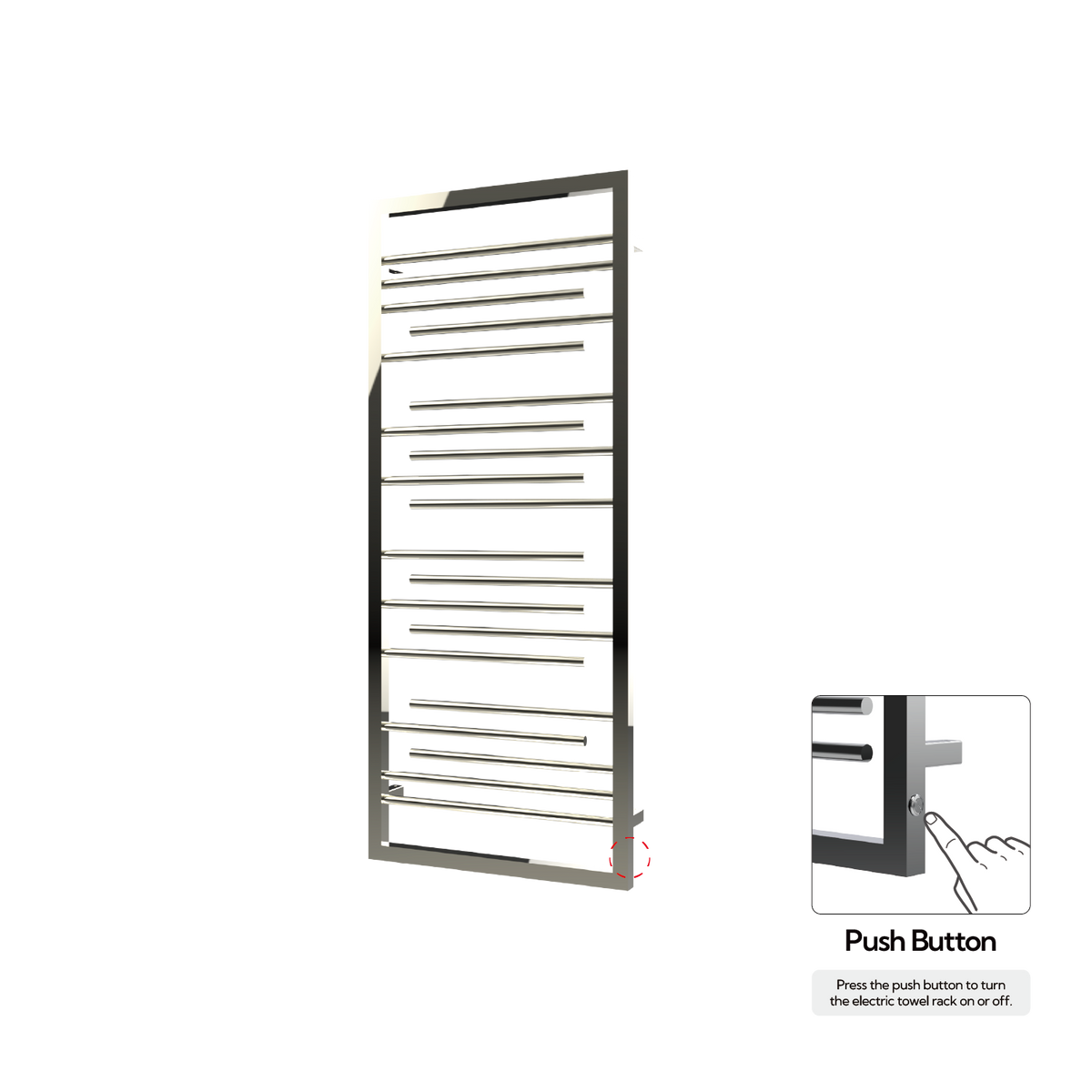 P&Bhusri G22-M-PWG-N G22 Towel Warmer in PVD Polished White Gold