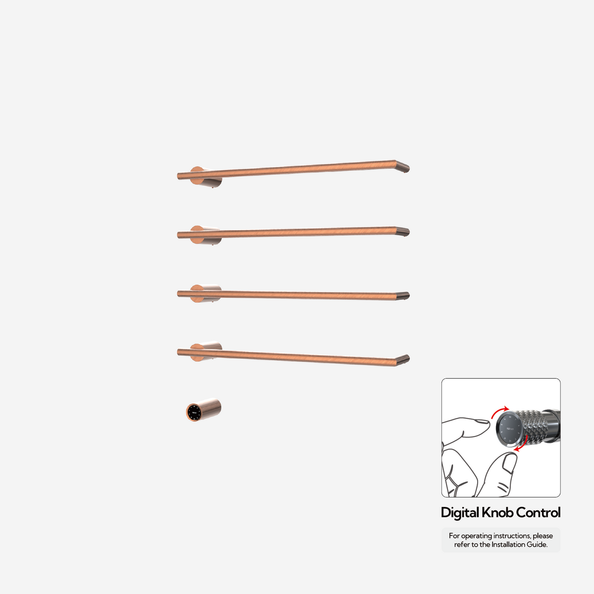 P&Bhusri G26-L-BRG-XY G26 Towel Warmer in PVD Brushed Rose Gold