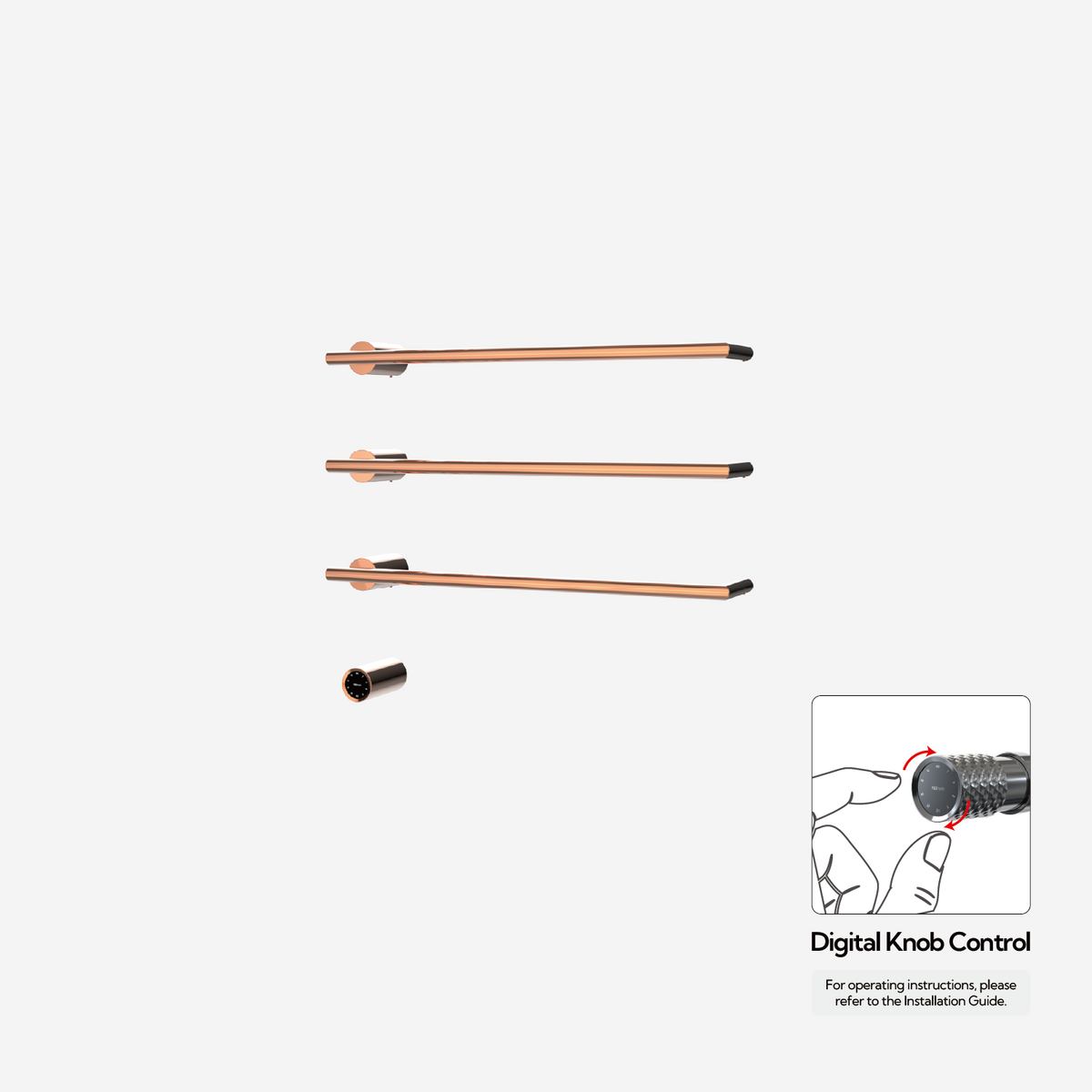 P&Bhusri G26-M-RGD-XY G26 Towel Warmer in PVD Polished Rose Gold