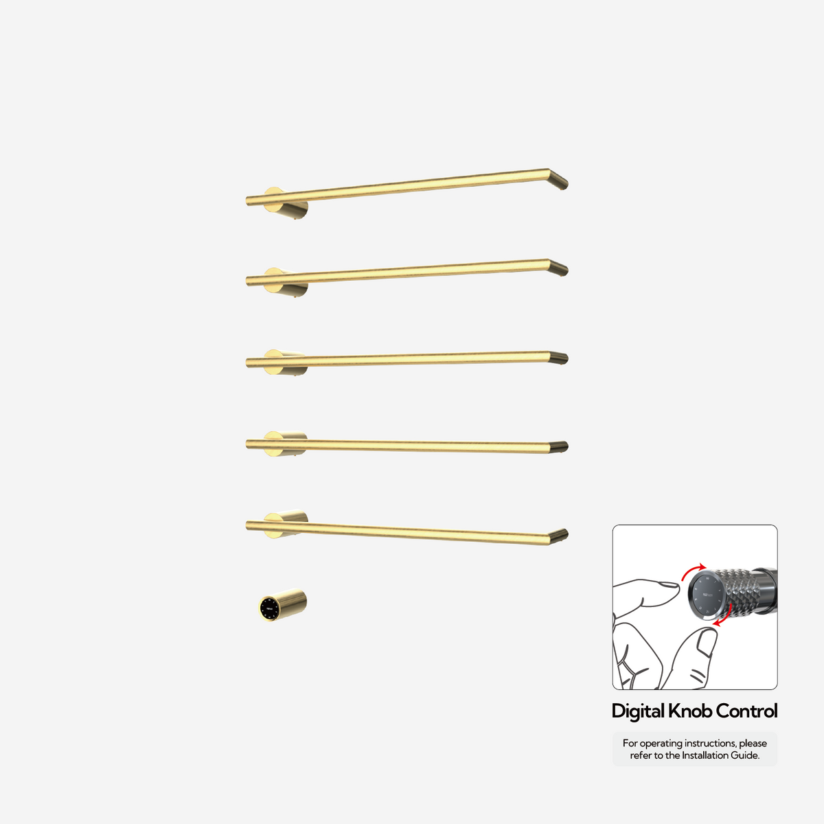 P&Bhusri G26-XL-BLG-XY G26 Towel Warmer in PVD Brushed Luxury Gold