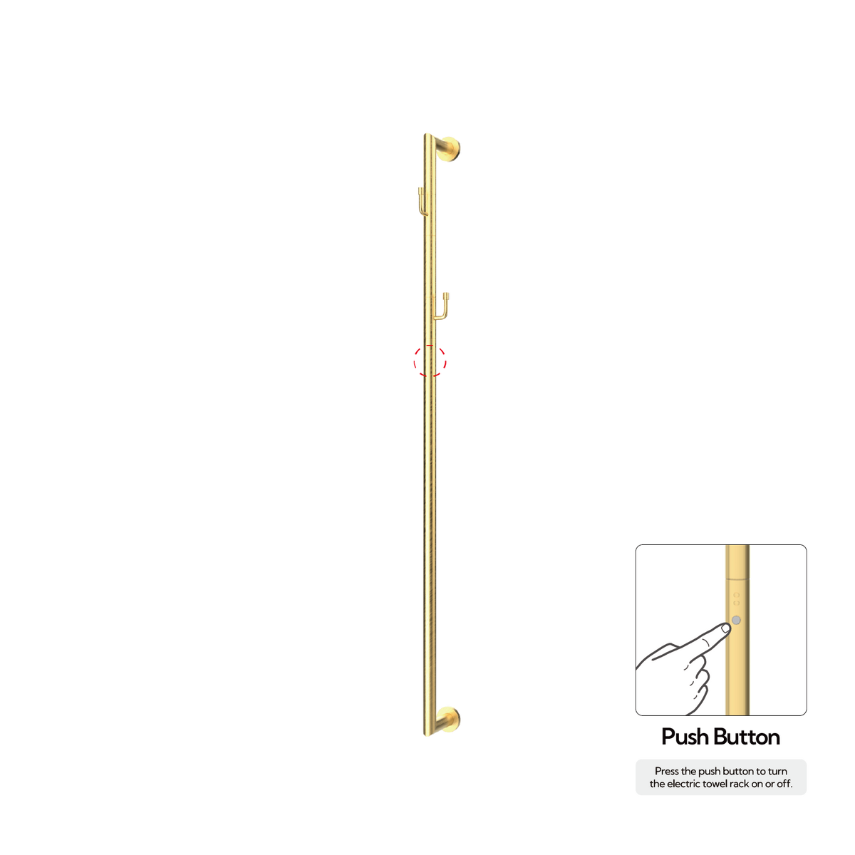 P&Bhusri G28-M-BLG-N G28 Towel Warmer in PVD Brushed Luxury Gold