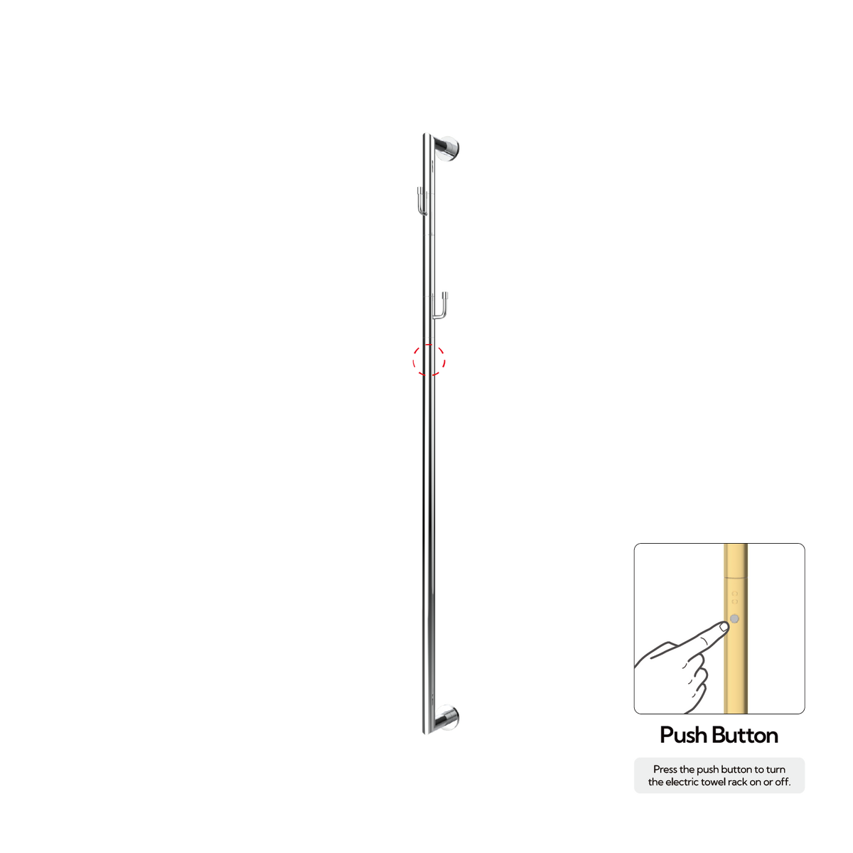P&Bhusri G28-M-CHR-N G28 Towel Warmer in Polished Chrome