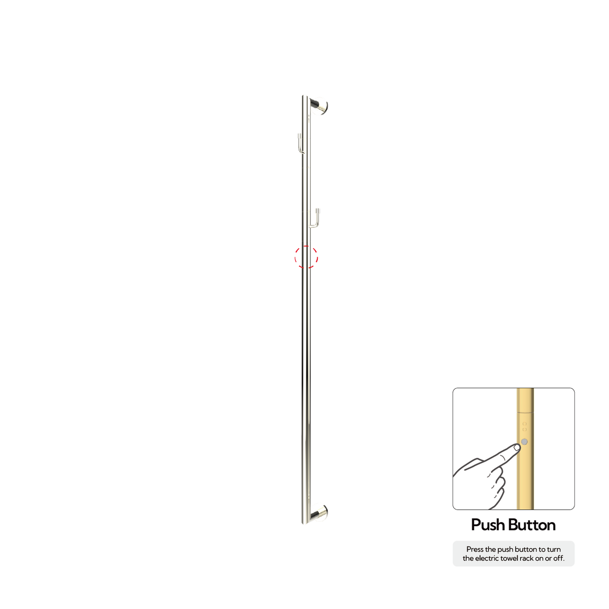 P&Bhusri G28-M-PWG-N G28 Towel Warmer in PVD Polished White Gold