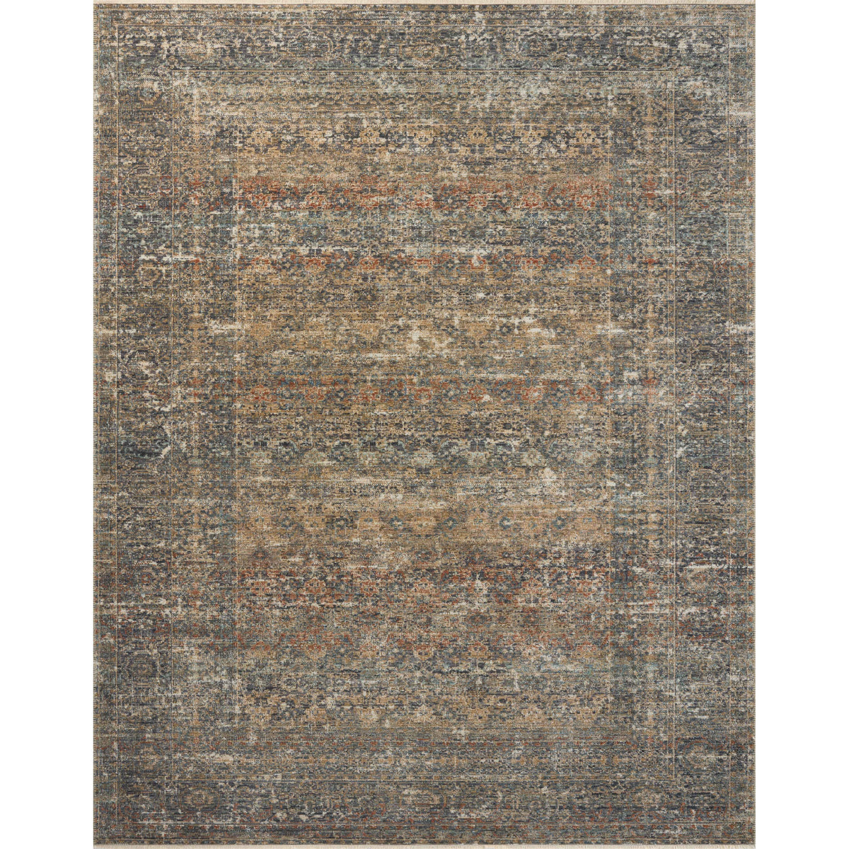 Heritage HER-11 Midnight / Multi Area Rug – The Rug District