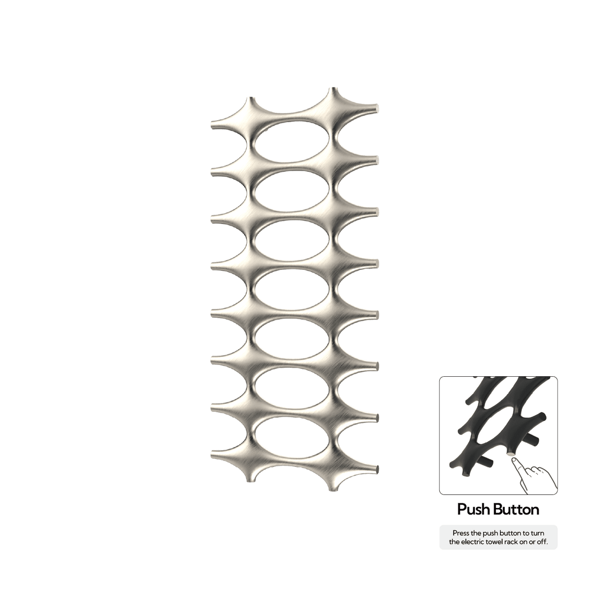 P&Bhusri K015-L-BNI-N K015 Towel Warmer in PVD Brushed Nickel