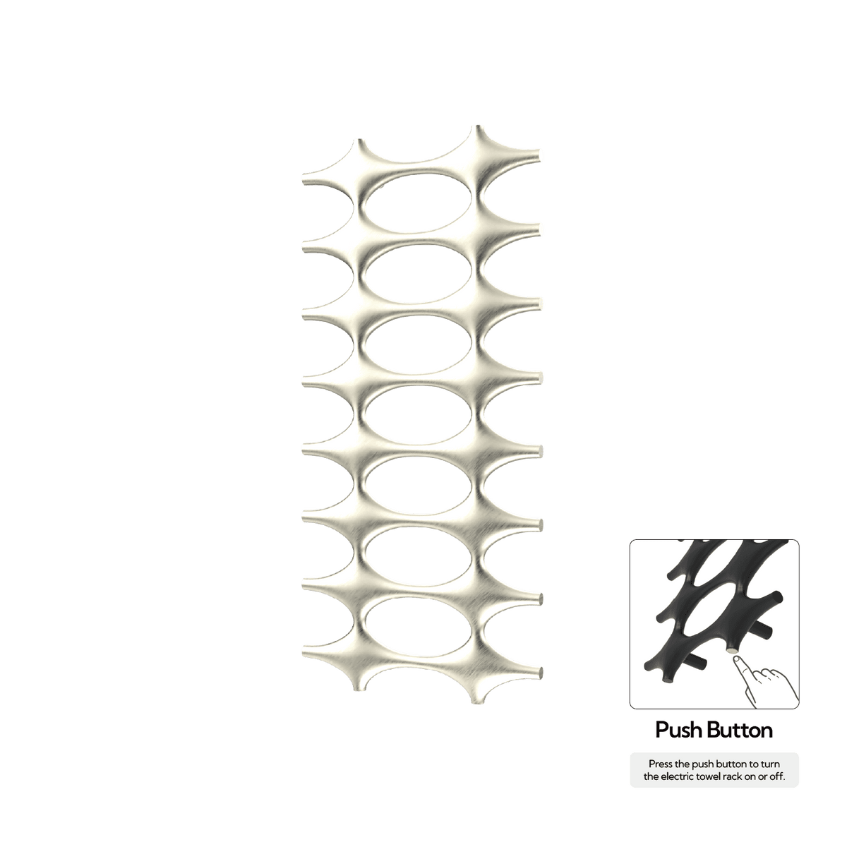 P&Bhusri K015-L-BWG-N K015 Towel Warmer in PVD Brushed White Gold