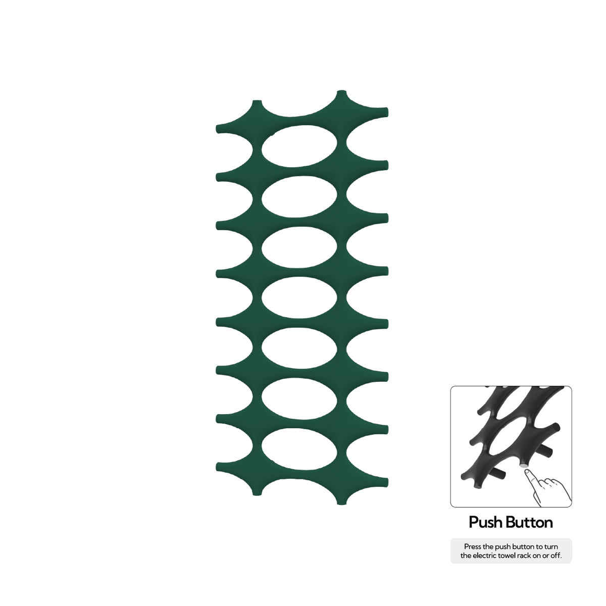 P&Bhusri K015-L-EGR-N K015 Towel Warmer in Emerald Green
