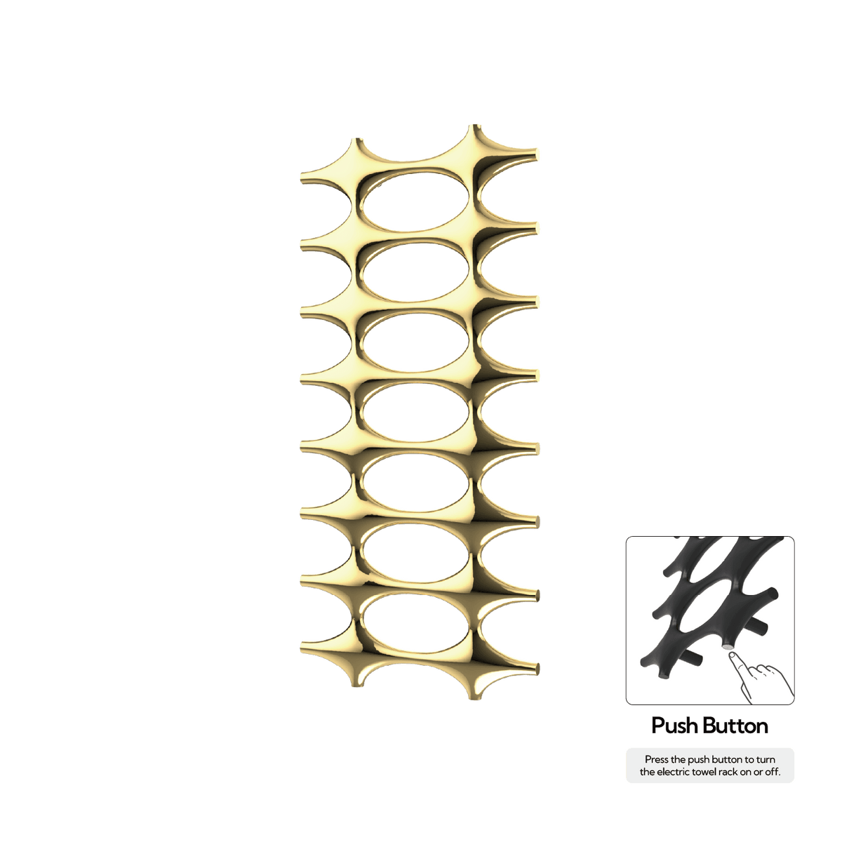 P&Bhusri K015-L-PBR-N K015 Towel Warmer in PVD Polished Brass