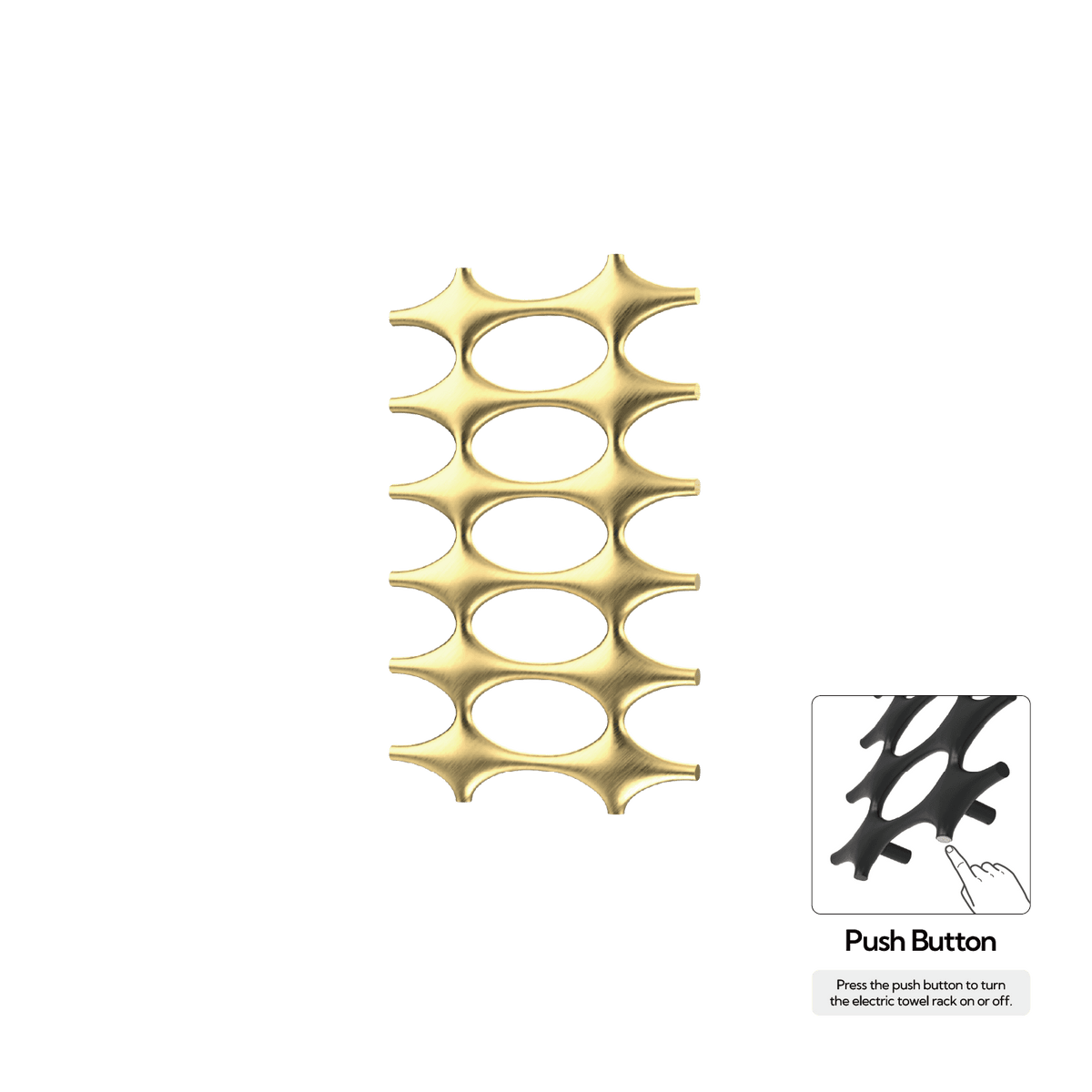 P&Bhusri K015-M-BLG-N K015 Towel Warmer in PVD Brushed Luxury Gold