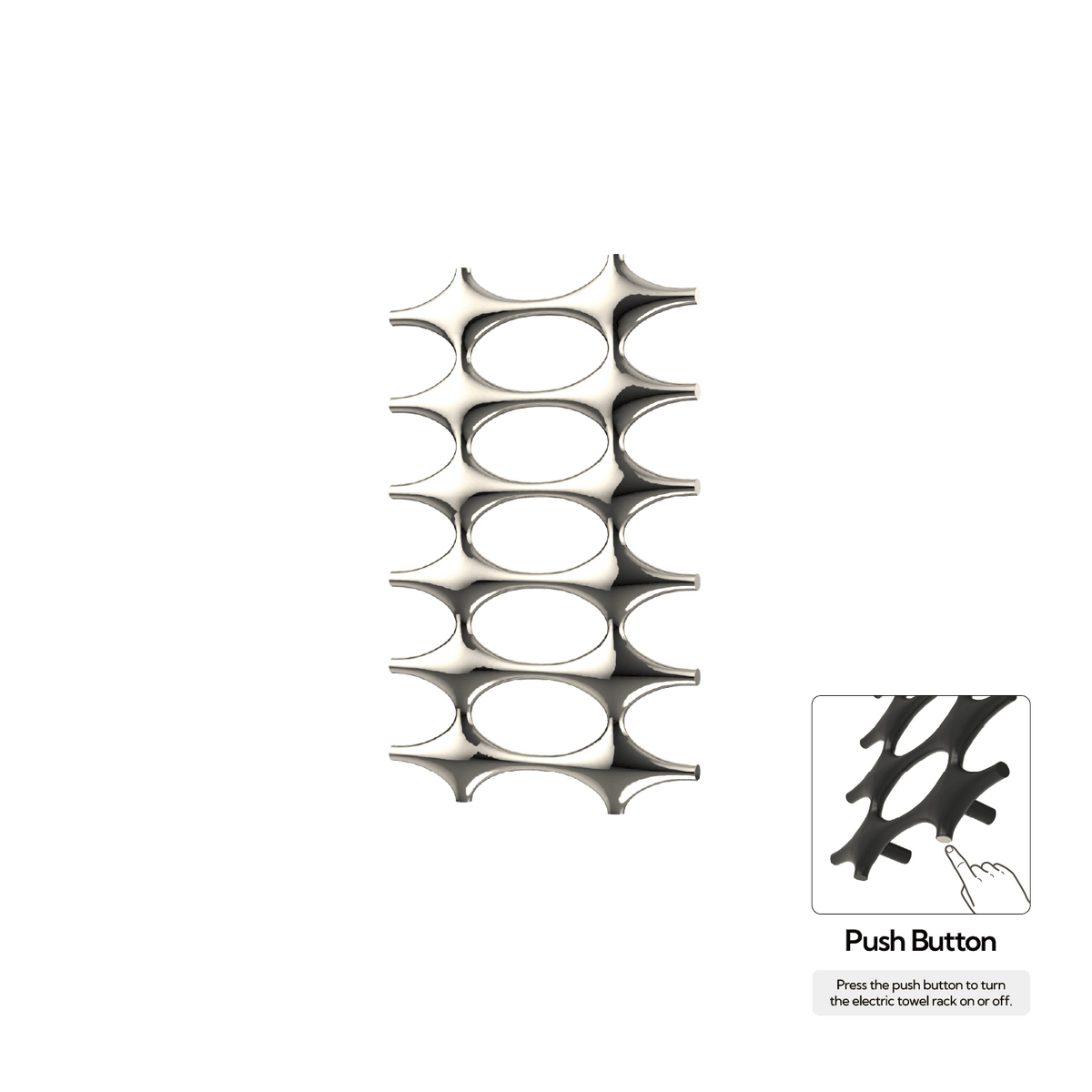 P&Bhusri K015-M-PNI-N K015 Towel Warmer in PVD Polished Nickel