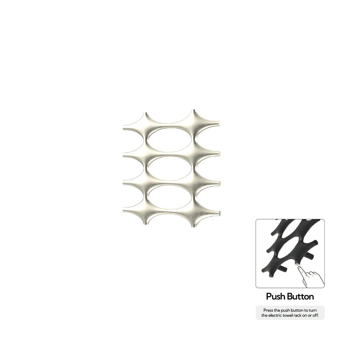 P&Bhusri K015-S-BWG-N K015 Towel Warmer in PVD Brushed White Gold