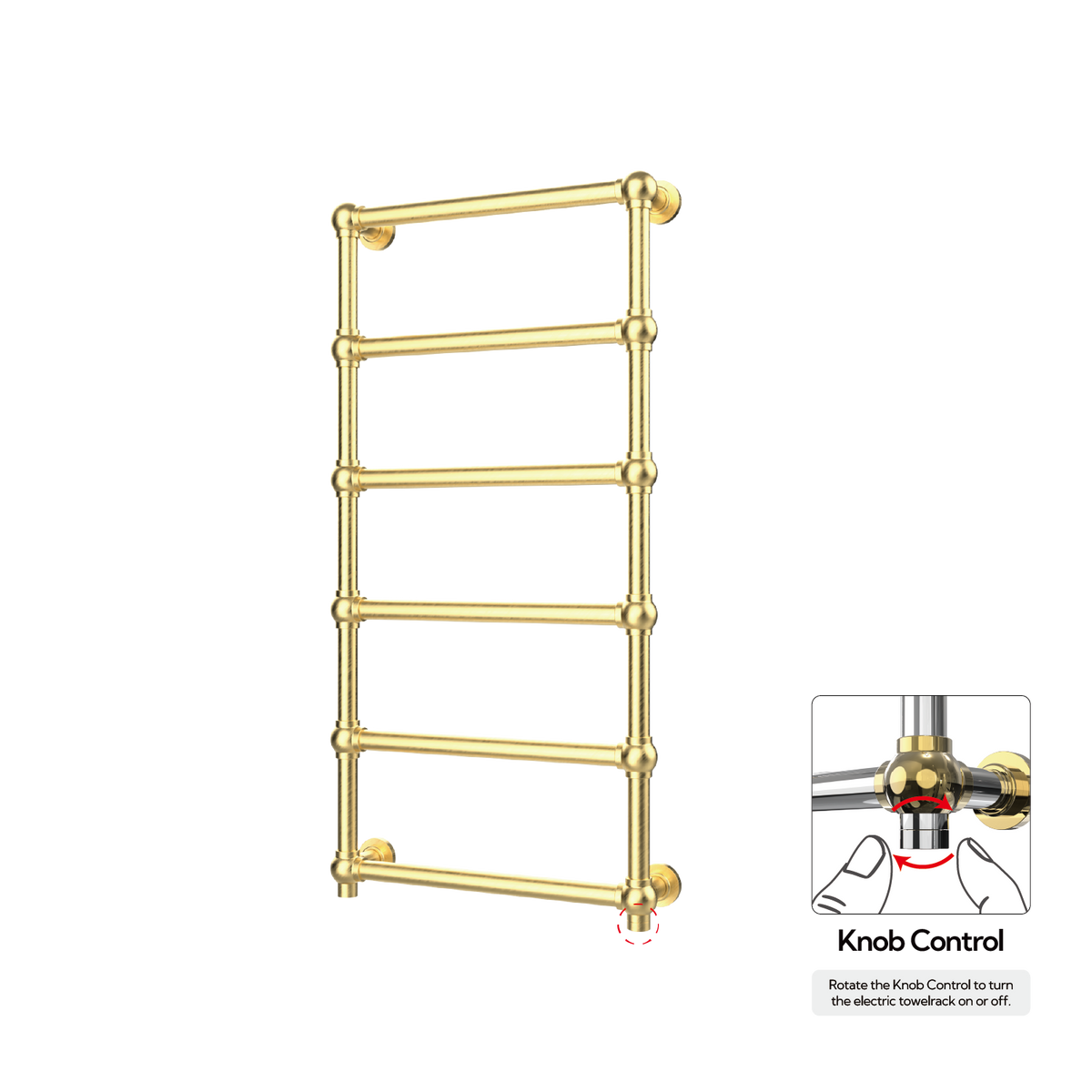 P&Bhusri K06-L-BBR-XK K06 Towel Warmer in PVD Brushed Brass