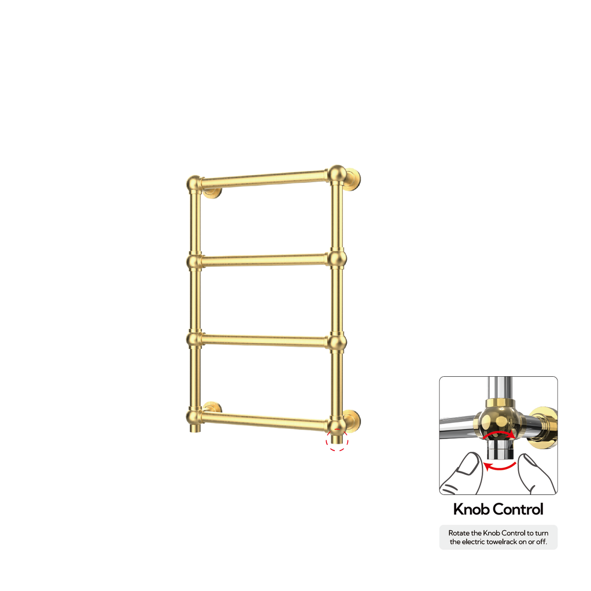 P&Bhusri K06-M-BLG-XK K06 Towel Warmer in PVD Brushed Luxury Gold