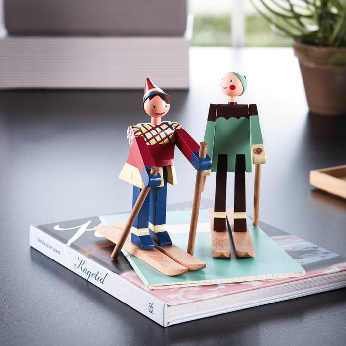 Kay Bojesen 39410 Skier Wooden Christmas Figurine in Multi