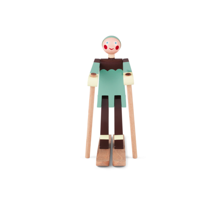 Kay Bojesen 39410 Skier Wooden Christmas Figurine in Multi