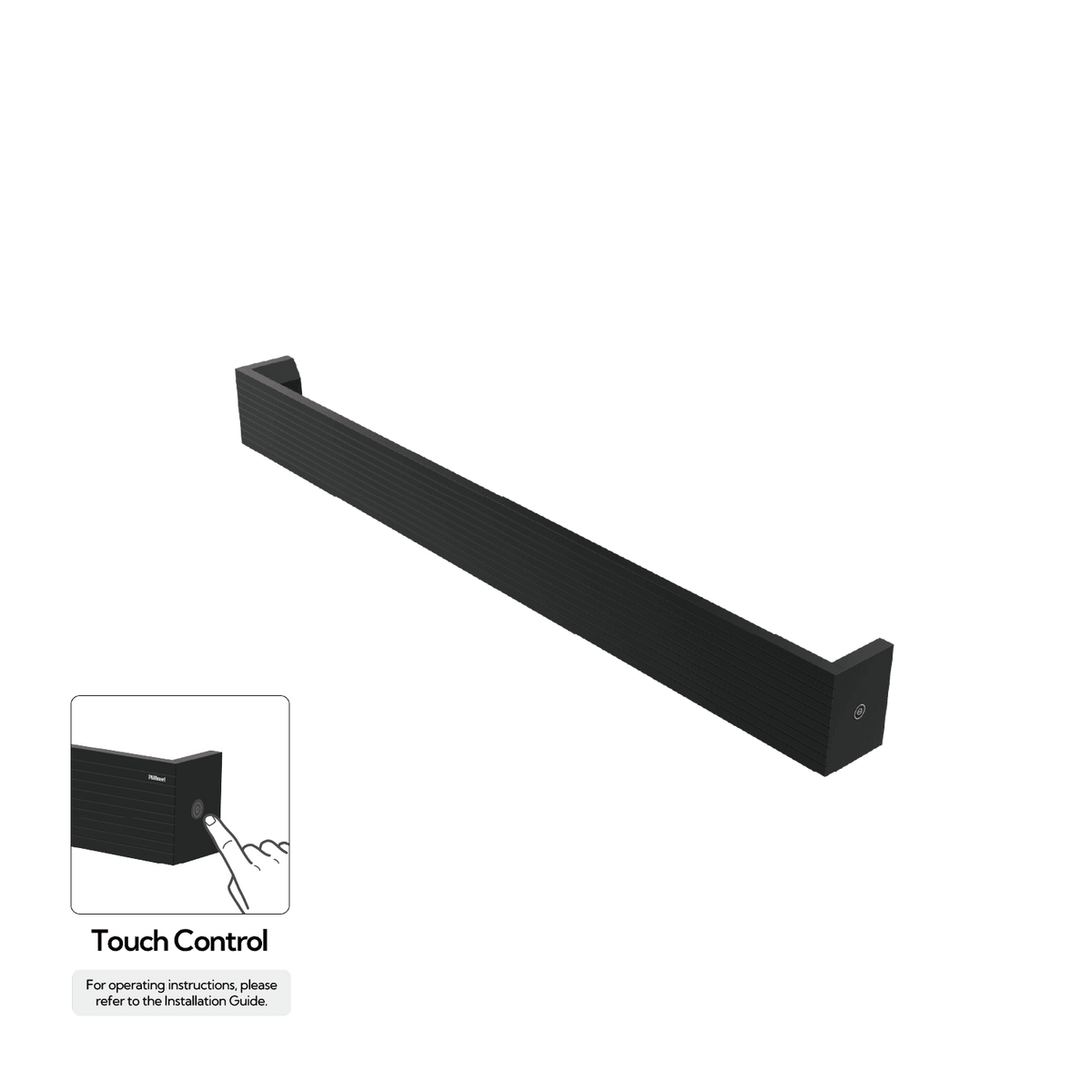 P&Bhusri L32-M-BLK-H L32 Towel Warmer in Matte Black