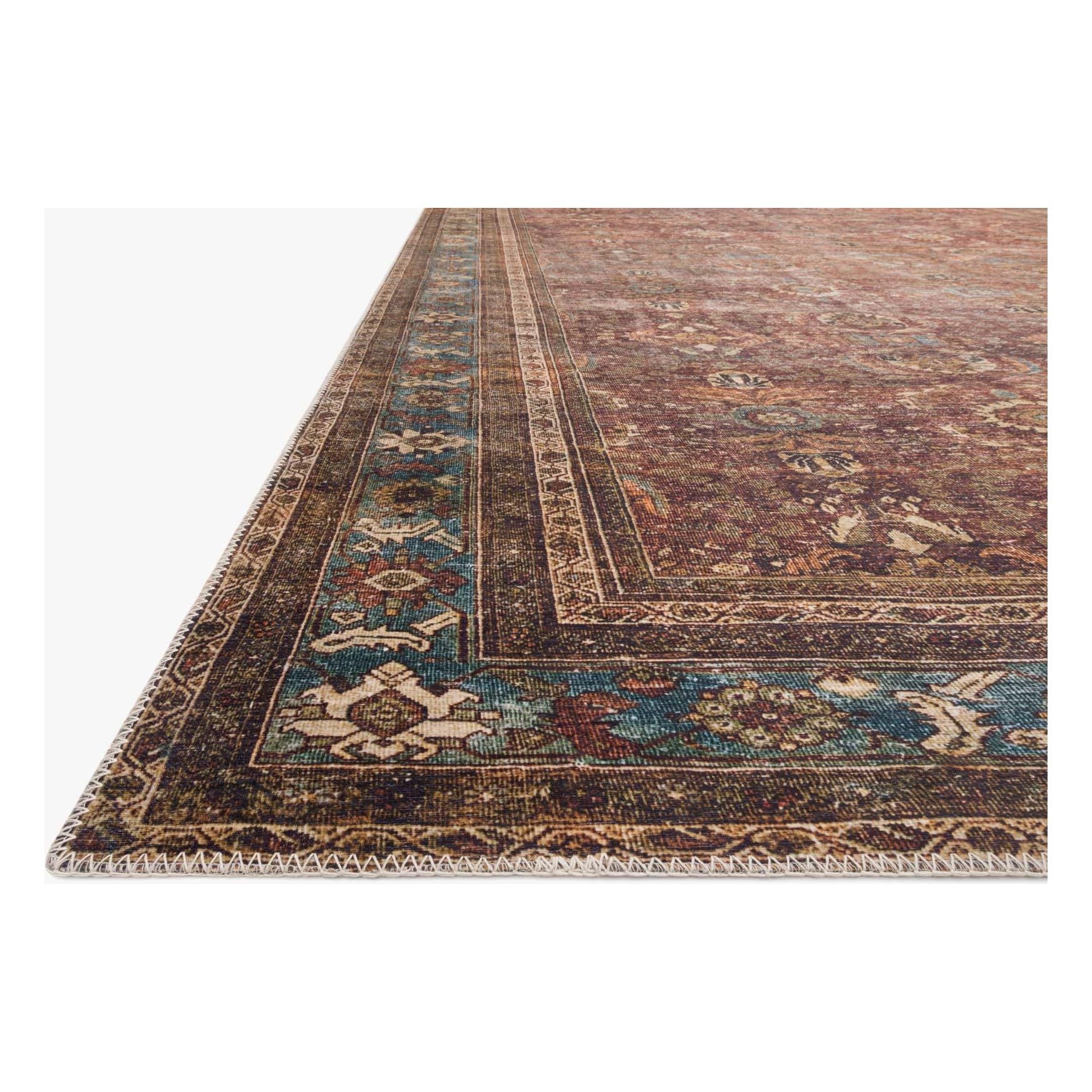 LAYLA LAY-01 BRICK / BLUE – The Rug District