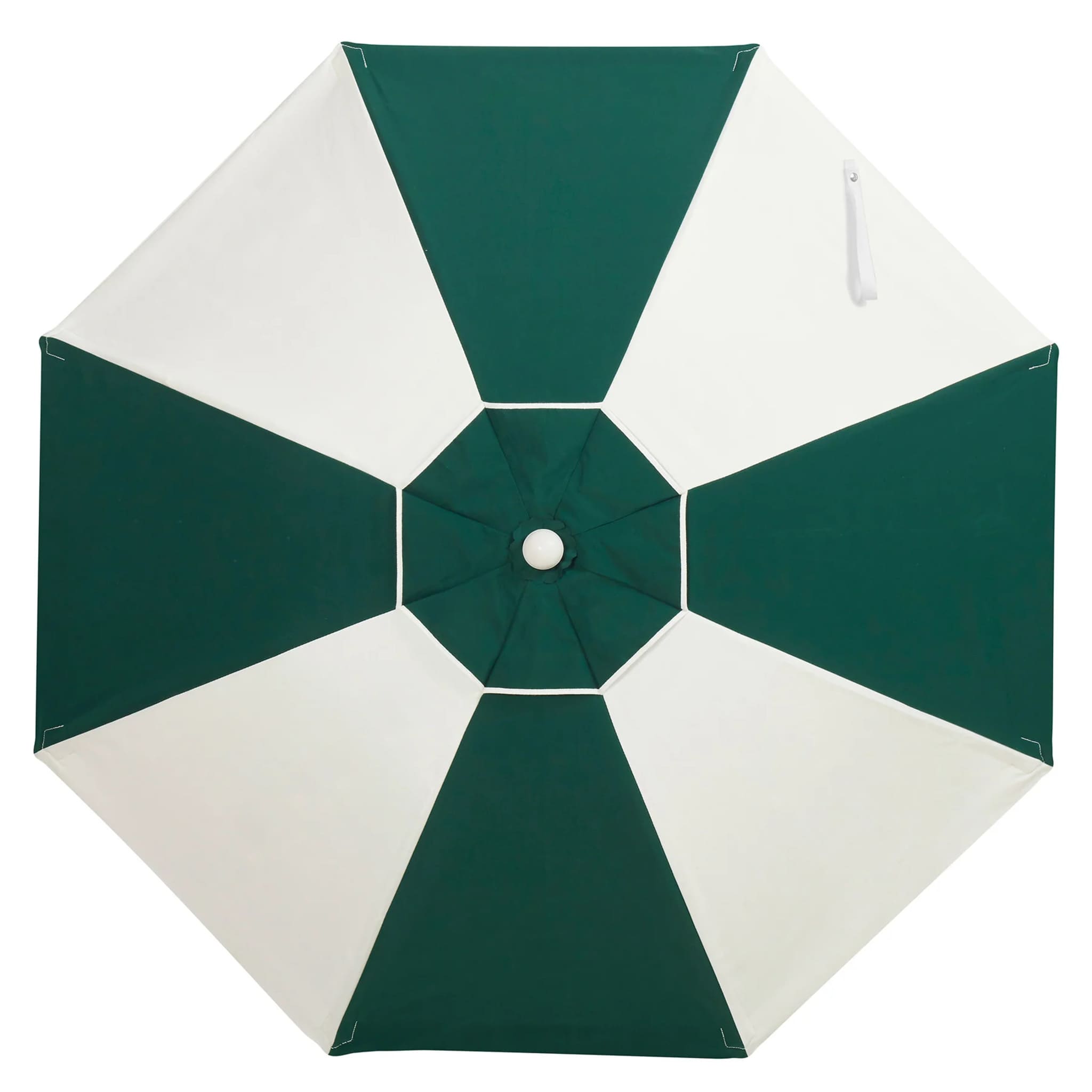 Basil Bangs Luxury Umbrella featuring UPF50+ sun protection and patented hinge for effortless canopy adjustment.