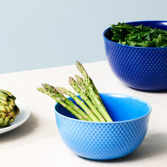 Lyngby Porcelæn 201910 Rhombe Color Serving Bowl in Blue
