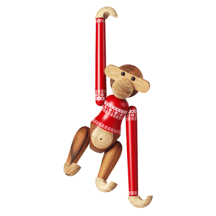 Kay Bojesen 39571 Christmas Jumper Monkey Wooden Figurine in Teak/Limba