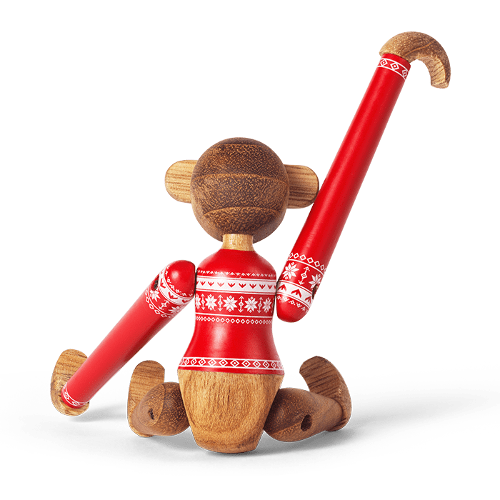 Kay Bojesen 39571 Christmas Jumper Monkey Wooden Figurine in Teak/Limba