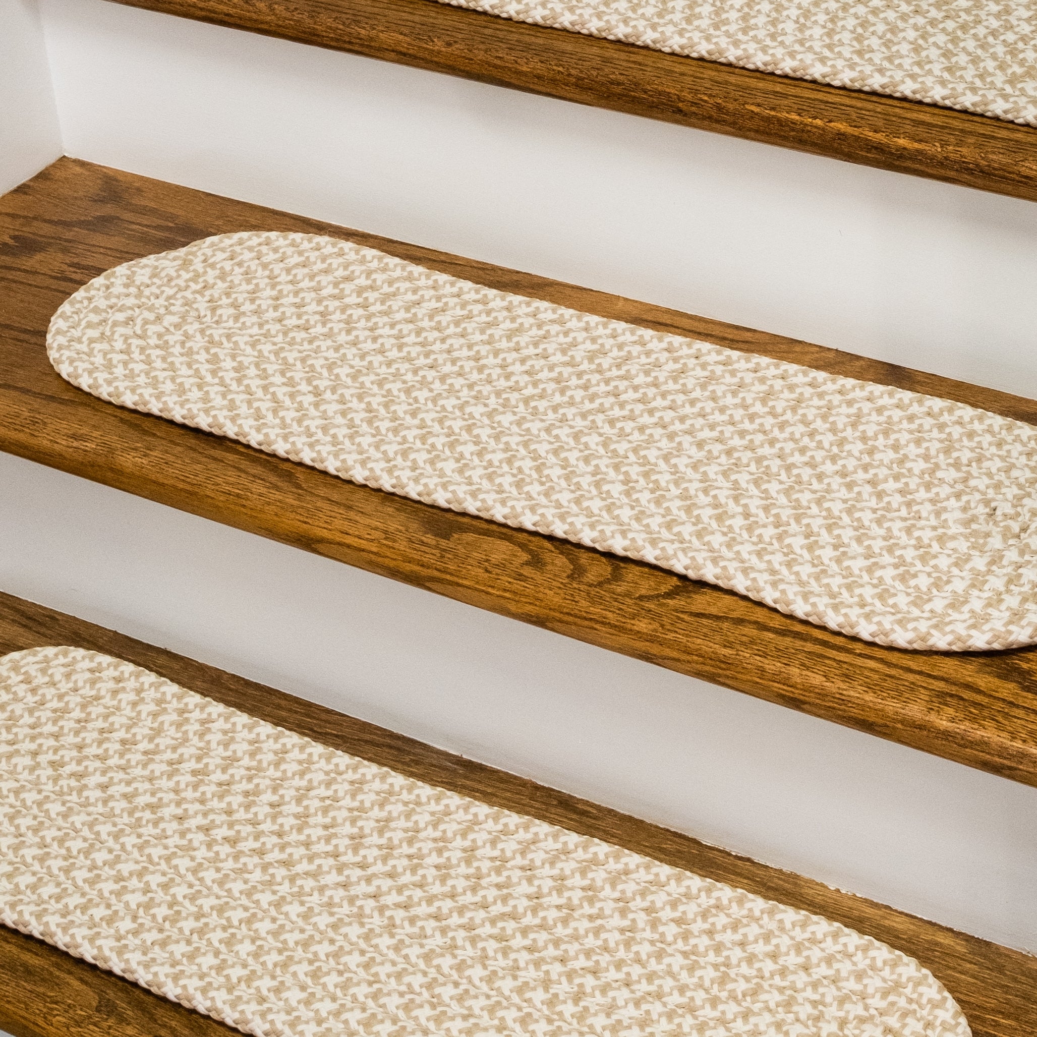 Milton Houndstooth Tweed Stair Treads Sand ON89