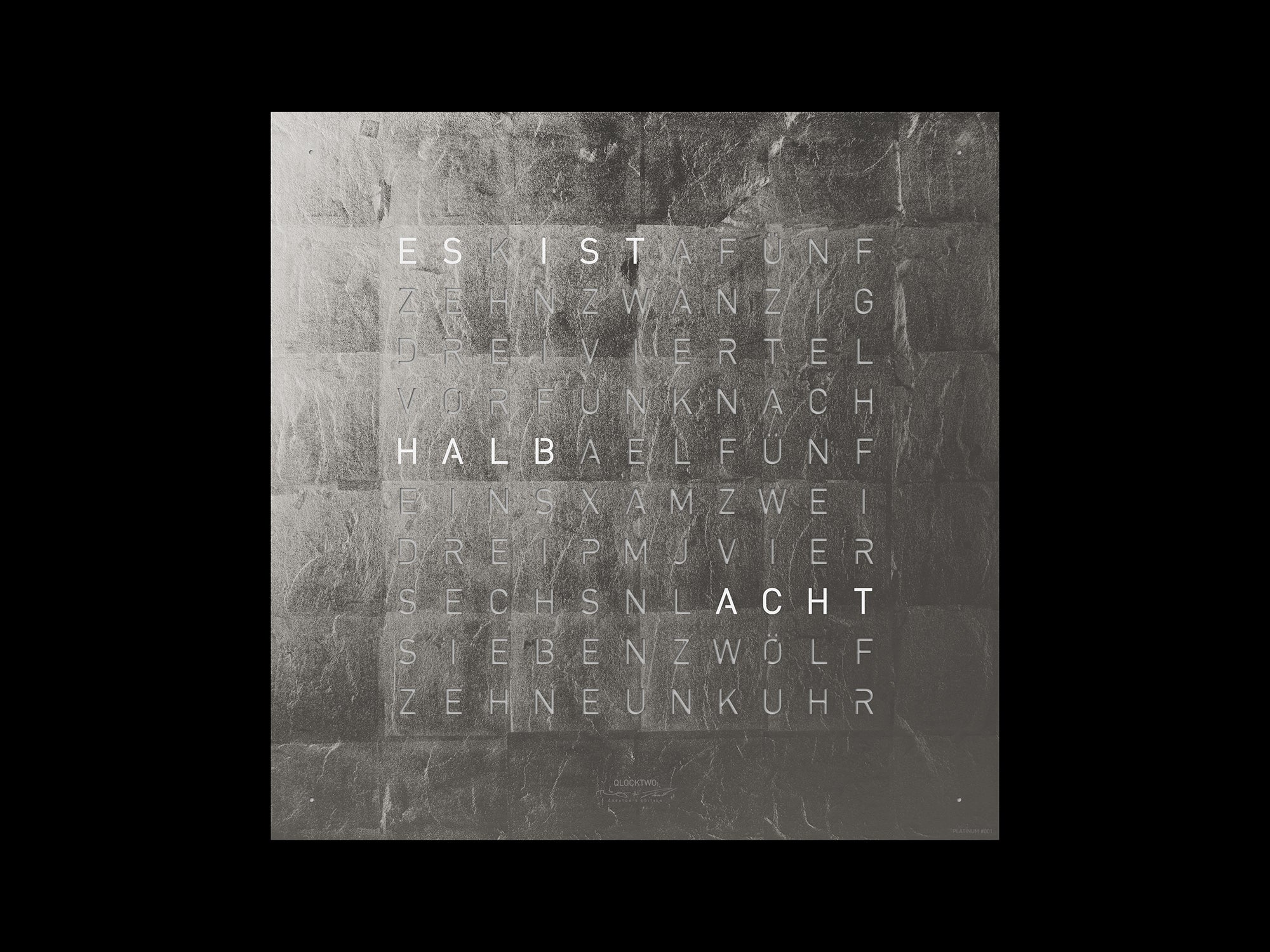 QLOCKTWO QT4BLPL QLOCKTWO EARTH 45 Creator's Edition Platinum