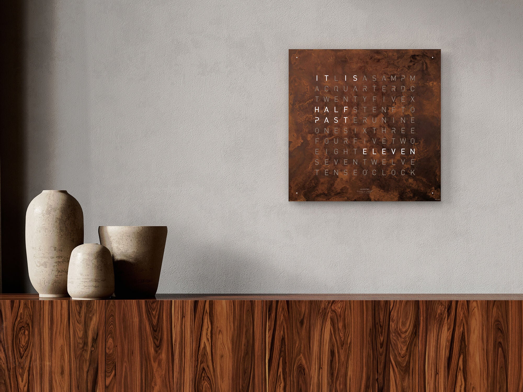 QLOCKTWO QT4RT QLOCKTWO EARTH 45 Creator's Edition Rust