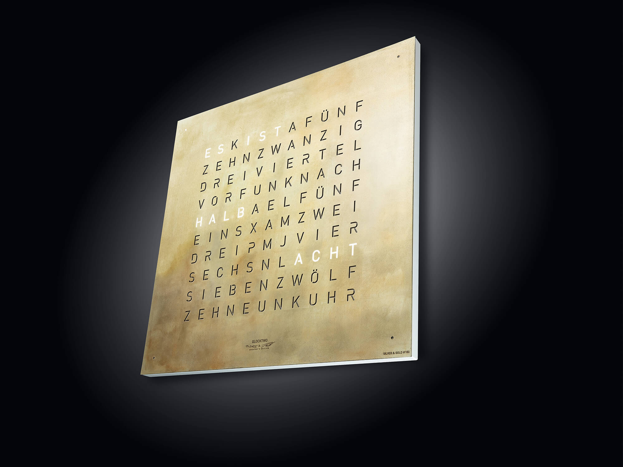 QLOCKTWO QT4SG QLOCKTWO EARTH 45 Creator's Edition Silver & Gold